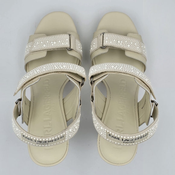 NWOT Karl Lagerfeld Paris Alessia Pearl Platform Sandals, Women's 10 - Picture 12 of 16